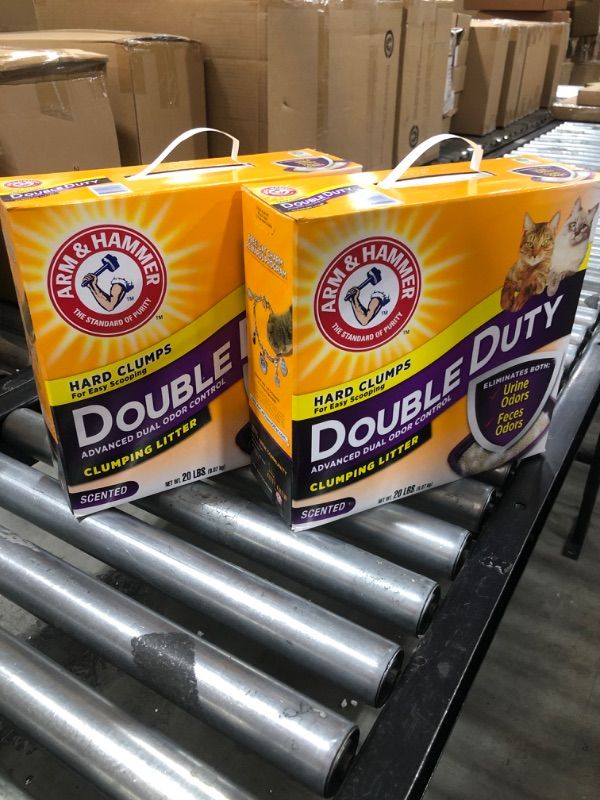 Photo 2 of (2 pack) Arm Hammer Double Duty Clumping Litter 20lb Box
