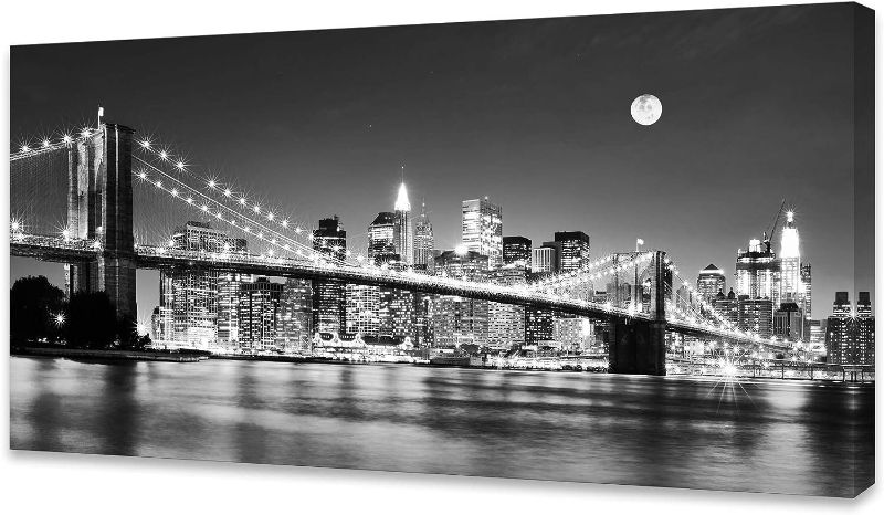 Photo 1 of 150in x 10ft brooklyn bridge canvas wall art - 7 pieces