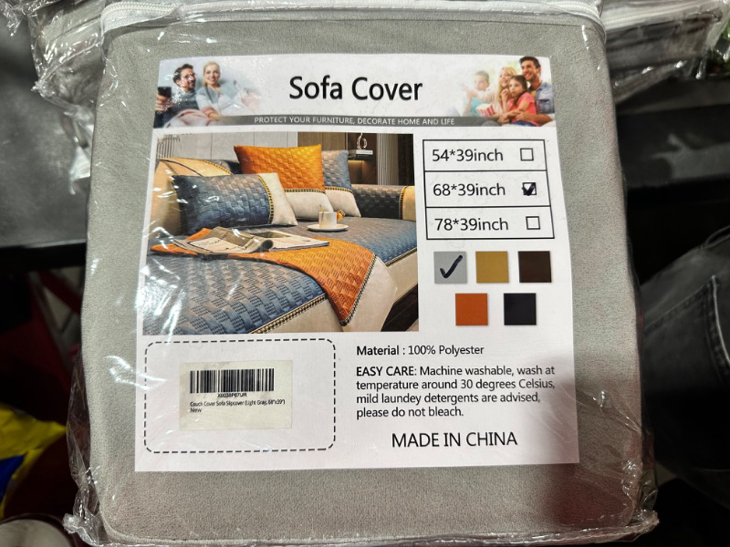 Photo 1 of  Sofa Cover Water Resistant Quilted Corner Sectional Couch Covers L Shape Sofa Slipcovers Living Room Anti Slip Pet Dog Furniture Protector 68 x 39 Inch Light Gray (Sold by Piece/Not All Set)