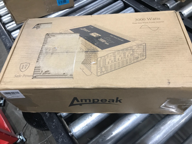 Photo 4 of Ampeak 3000W Pure Sine Wave Power Inverter 17 Protections Inverter DC 12V to AC 120V 3 AC Outlets Dual USB Ports for Truck, Power Outages
