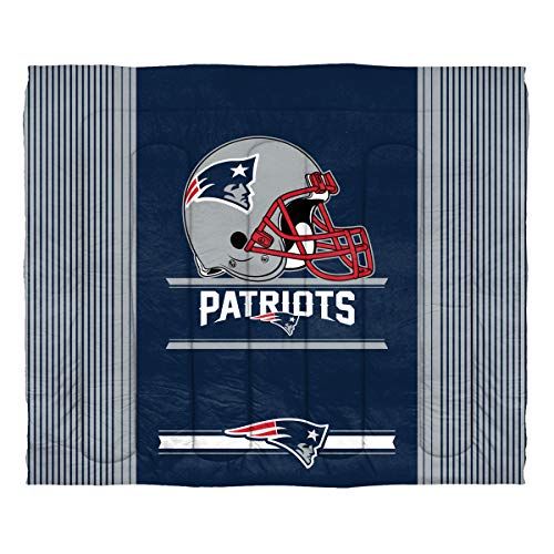 Photo 1 of The Northwest Officially Licensed NFL New England Patriots \"Safety\" Twin Comforter and Sham Set, 64\" X 86\", Navy Blue
