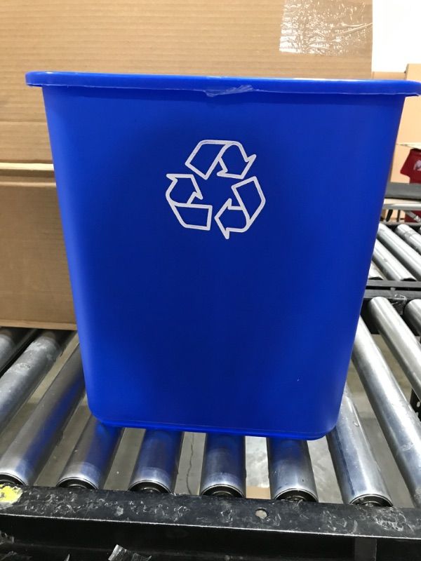 Photo 2 of  WB0084 Recycle Wastebasket, 28 Qt - 1 Pack 28 Qt - 1 Pack Blue