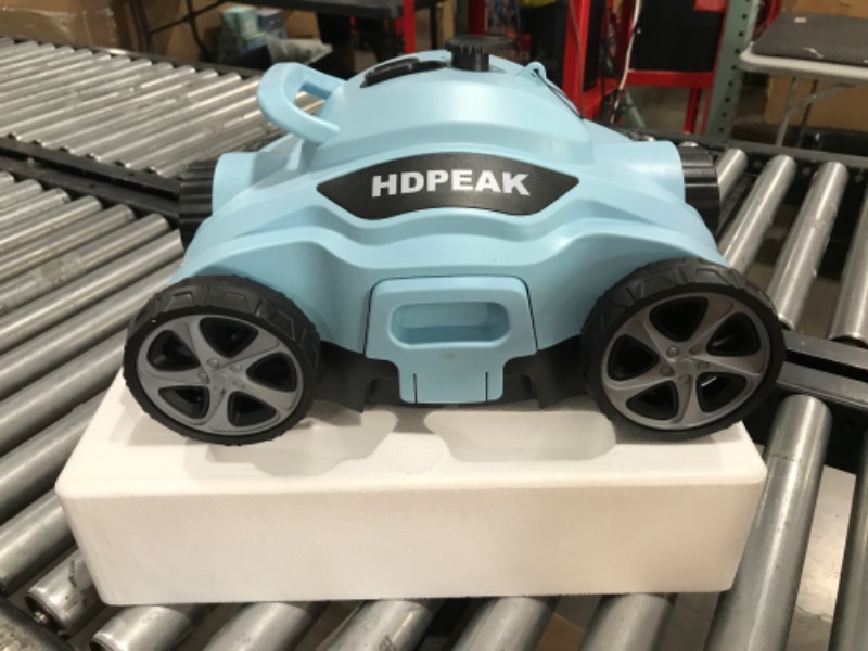 Photo 3 of Cordless Robotic Pool Cleaner, HDPEAK Pool Vacuum Lasts 110 Mins, Auto-Parking, Rechargeable, Automatic Cordless Pool Vacuum Ideal for Above/In-Ground Pools Up to 50 feet, Blue(Read comments)