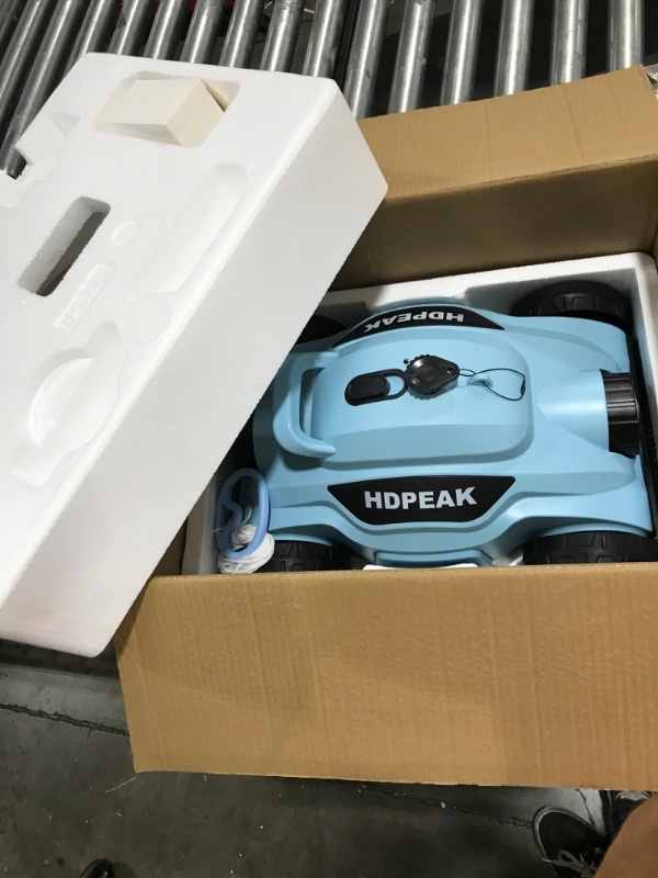 Photo 2 of Cordless Robotic Pool Cleaner, HDPEAK Pool Vacuum Lasts 110 Mins, Auto-Parking, Rechargeable, Automatic Cordless Pool Vacuum Ideal for Above/In-Ground Pools Up to 50 feet, Blue(Read comments)