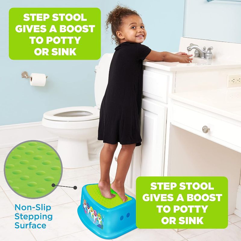 Photo 2 of Baby Shark 2 Piece Essential Potty Training Set - Soft Cushion, Baby Potty Training, Safe, Easy to Clean, Step Stool