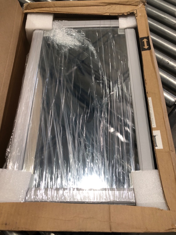 Photo 1 of 15.25 in. W x 26 in. H Framed Gray Surface Mount Medicine Cabinet with Mirror