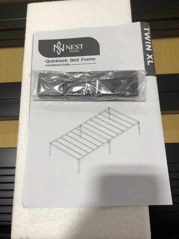 Photo 1 of UrbanLab QuickLock Metal Platform Twin XL Bed Frame | Quiet & Sturdy | No Box Spring Needed | 14 inch Mattress Foundation Metal Bed Frame Twin XL Size | 3500 LB Limit Twin XL Platform Bed Frame
