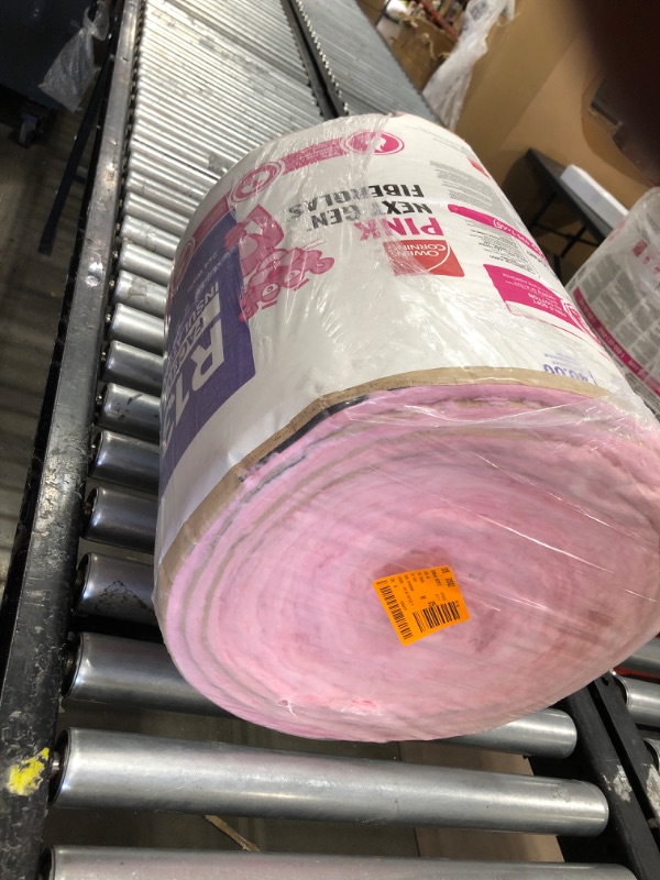 Photo 2 of  R-13 Pink Kraft Faced Fiberglass Insulation Roll 15 in. x 32 ft. (3)