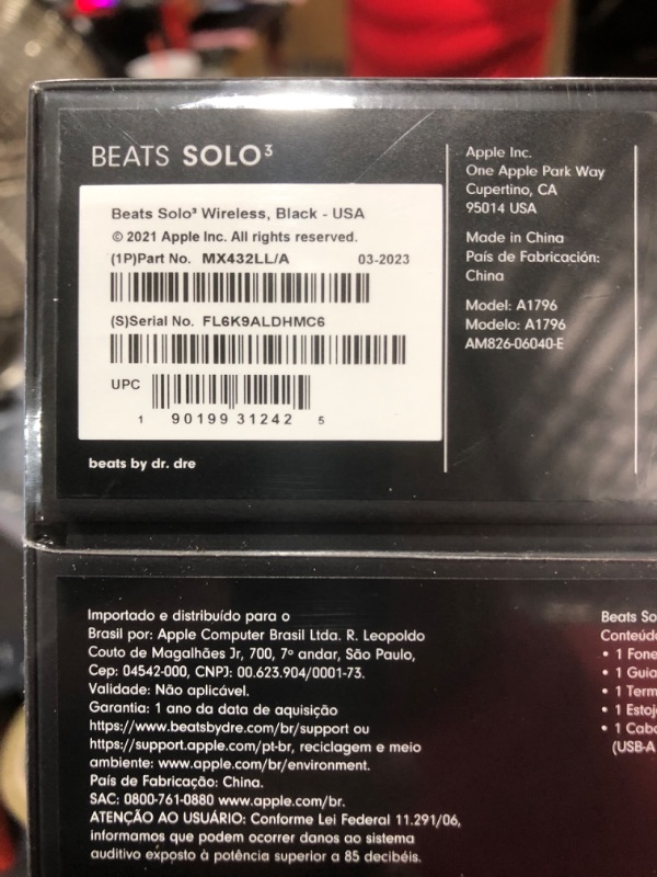 Photo 3 of Beats Solo³ Bluetooth Wireless All-Day on-Ear Headphones - Black FACTORY SEALED