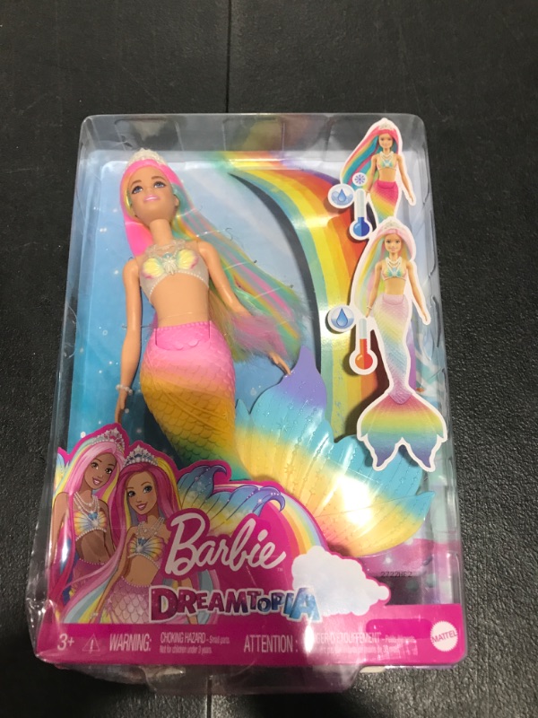 Photo 2 of Barbie Dreamtopia Rainbow Magic Mermaid Doll with Rainbow Hair and Water-Activated Color Change Feature, Gift for 3 to 7 Year Olds , Blond