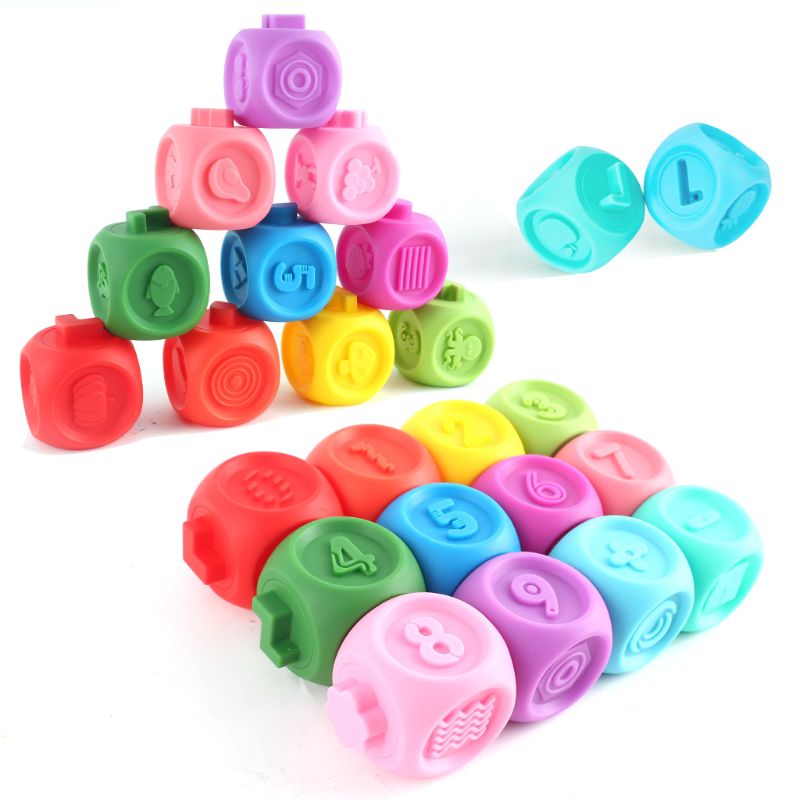 Photo 1 of 12pcs Soft Building Blocks Set Sorting Stacking Toys, 6 Months and Up 1