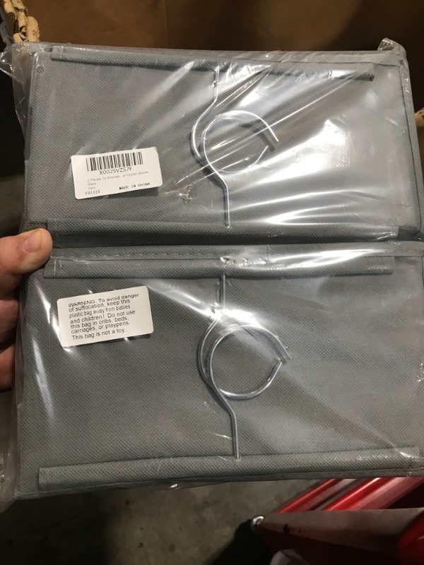 Photo 1 of 10-Shelf Hanging Shoe Shelf Organizer, Hanging Shoe Storage for Closet (Grey)
2 PACK