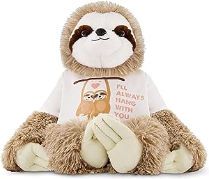 Photo 1 of InFLOATables Stuffed Sloth - Adopt A Sloth Plush with RemovableI Love Hanging with You T-Shirt & Birth Certificate - Cute Stuffed Animal Sloth Gifts for Girls & Boys (Giant)