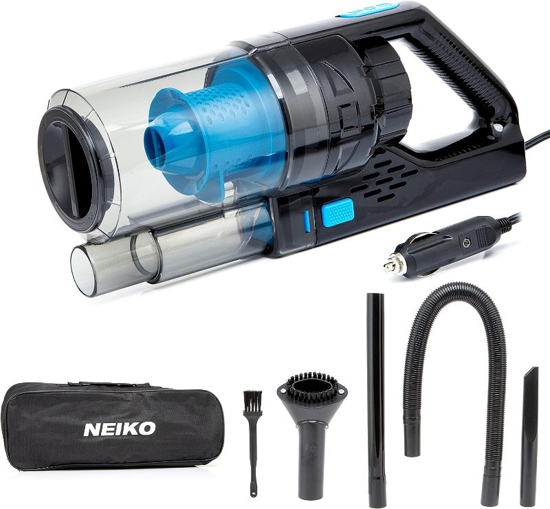 Photo 1 of NEIKO 53730A Portable Car Vacuum Cleaner Wet Dry, Wet Vacuum Cleaner for Car or Vehicle, High Power, and Small Vacuum for Car Detailing, 12V Car Vacuum by DC Power, Works Best for Automotive or Boat
