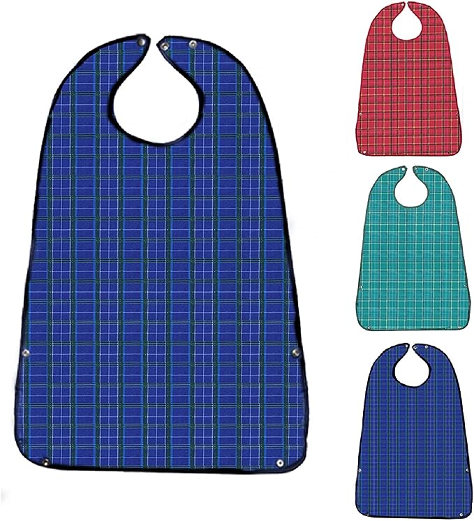 Photo 1 of 3 Pack Adult Bibs for Eating, Waterproof Clothing Protector with Crumb Catcher, Machine Washable Adult Bibs for men/women…

