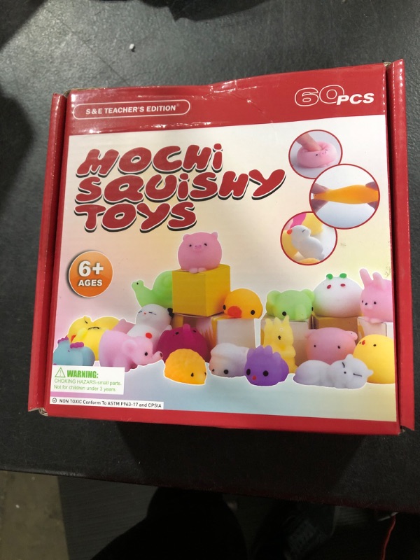Photo 1 of 60Pcs Mochi Squishy Toys, Cute Animals, Assorted Colors, for Kids Boys Girls Party Favors Birthday Gifts 60 Pcs