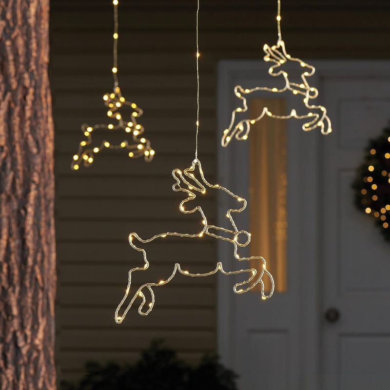 Photo 1 of Energizer 3 Battery Operated 8 Function LED Hanging Reindeer
