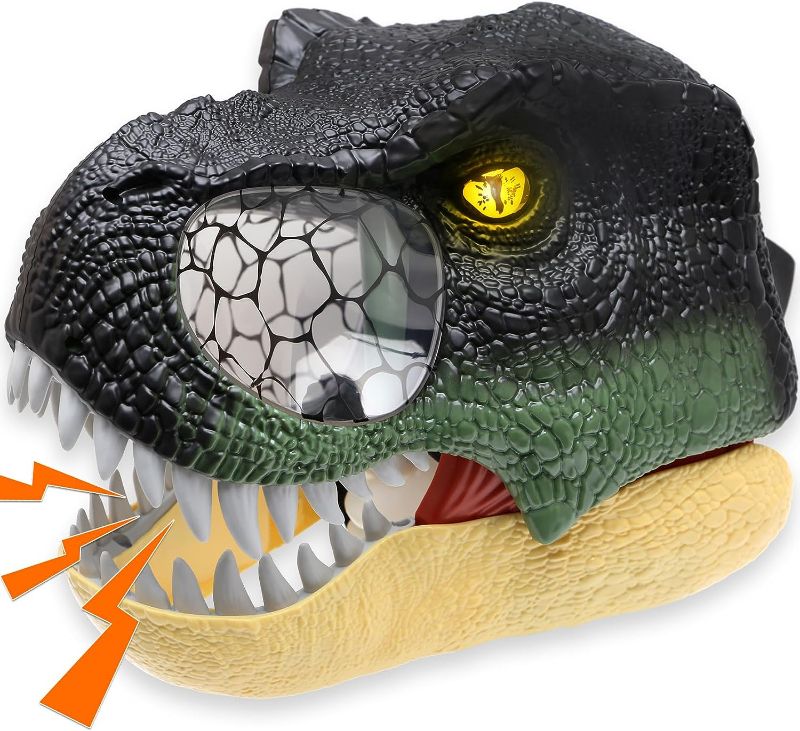 Photo 1 of Dinosaur Toys for Kids 5-7,Dino Mask Moving Jaw Toys for Boys 4-6 Year Old with Realistic Sound,Kids Toys for Boys Age 8-12,Outdoor Toys for Girls Role-Play Halloween Costume Christmas Birthday Gifts
