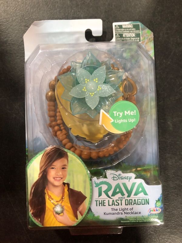 Photo 2 of Disney Raya Dragon Flower Light Up Necklace- Brown, White, Blue
