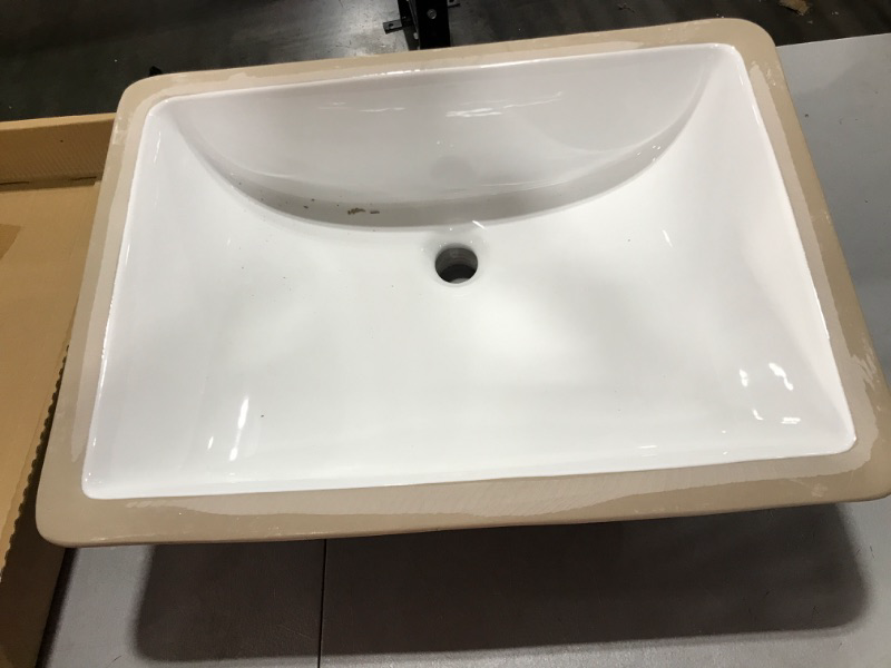 Photo 1 of 18 in. W x 13 in. D x 7 in. H Bathroom Sink in White Ceramic