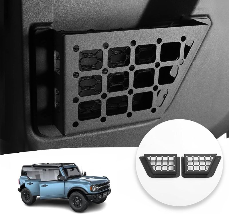 Photo 1 of  Rear Door Storage Pockets Molle 2nd Row Door Panels Bronco Accessories Compatible with Ford Bronco 6th Gen. 4-Door 2021 2022 2023 - Rear Door Pockets