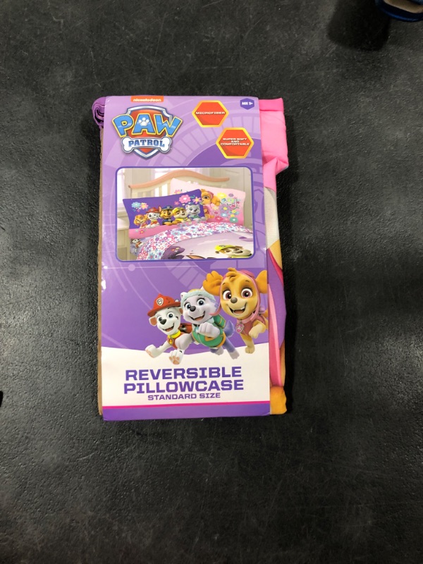 Photo 2 of Franco Kids Bedding Super Soft Microfiber Reversible Pillowcase, 20 in x 30 in, Paw Patrol Girls 20 in x 30 in Paw Patrol Girls