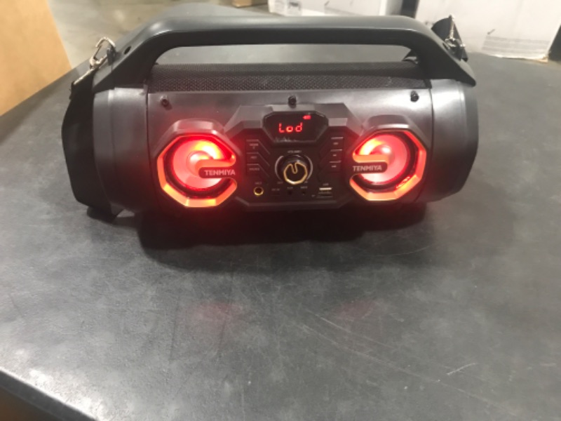 Photo 1 of Bluetooth Speakers, 30W Portable Bluetooth Boombox with Subwoofer, FM Radio, RGB Colorful Lights, EQ, Stereo Sound, Booming Bass, 10H Playtime Wireless Outdoor Speaker for Home, Party, Camping, Travel
