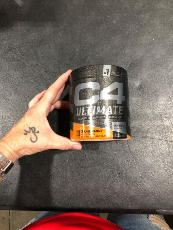 Photo 1 of Cellucor C4 Ultimate Pre Workout Powder Orange Mango - Sugar Free Preworkout Energy Supplement for Men & Women - 300mg Caffeine + 3.2g Beta Alanine + 2 Patented Creatines - 20 Servings Orange Mango 11.5 Ounce (Pack of 1)