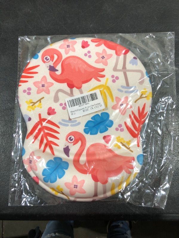 Photo 1 of FLORAL MOUSE PAD  WITH FLAMINGOS 