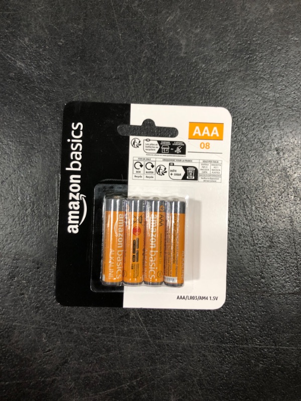 Photo 2 of Amazon Basics 8 Pack AAA High-Performance Alkaline Batteries, 10-Year Shelf Life, Easy to Open Value Pack,8 Count (Pack of 1)