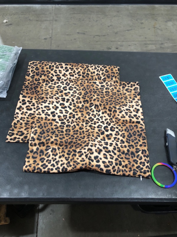 Photo 1 of 2 PILLOW COVER LEOPARD 17X17