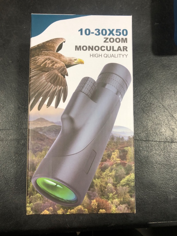 Photo 2 of 10-30x50 high Power monocular Telescope, Adult Large Field of View monoculars, Kids with BAK4 Prism and FMC Lens, Suitable for Bird Watching Hiking Camping