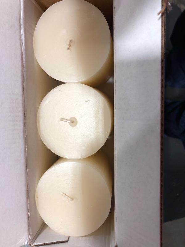 Photo 2 of Simply Soson Rustic 3x3 Ivory Pillar Candles Set of 3 - Unscented Candles - Large Candle for Candle Holders - Velas Decorativas - Ivory Candles Pillar Colored Candles - Fall Pillar Candles Bulk Ivory 3x3 - 3 pk