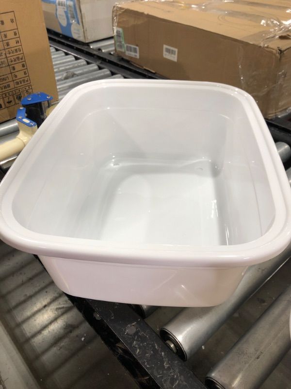 Photo 2 of 18 Quart Large Plastic Dish Pan/Washbasin, Pack of 1, White