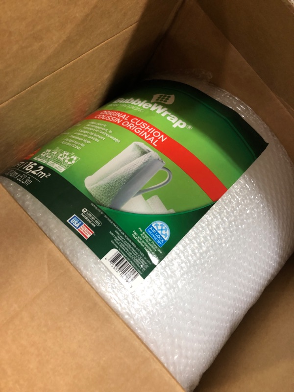 Photo 2 of Duck Brand Bubble Wrap Roll, Original Bubble Cushioning, 12" x 175', Perforated Every 12" (1053440), Clear 12 in. x 175 ft.