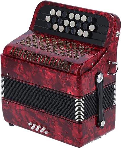 Photo 1 of 01 Accordian, Button Accordian 22 Key 8 Bass Accordion for Performance Banquet, Party for Kids Adults Beginners Students(red, blue) 014tfyuh38p0519-11