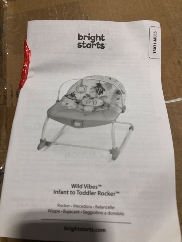 Photo 2 of Bright Starts Wild Vibes Infant to Toddler Rocker with Vibrations, Unisex, Newborn +