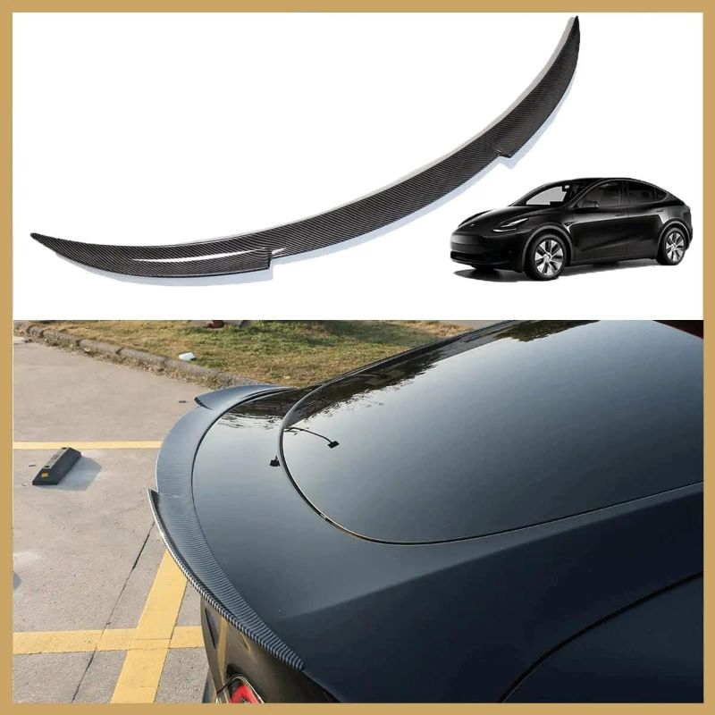 Photo 1 of AOSKonology for Tesla Model Y Rear Spoiler Wings ABS for 2020-2023 Tesla Model Y Rear Trunk Spoiler Lip Tail Wing Rear Trunk Lid (V2 Duckbill Spoiler, Matt Black) V2 Duckbill Spoiler Matt Black