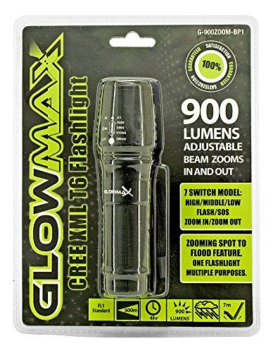 Photo 1 of Glow Max G G-900ZOOM-BP1 900 Lumen Zoom Flashlight, Blister of 1
