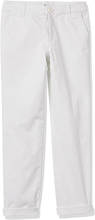 Photo 1 of (16) Amazon Essentials Women's Mid-Rise Slim-Fit Cropped Tapered Leg Khaki Pant, Bright White, 16