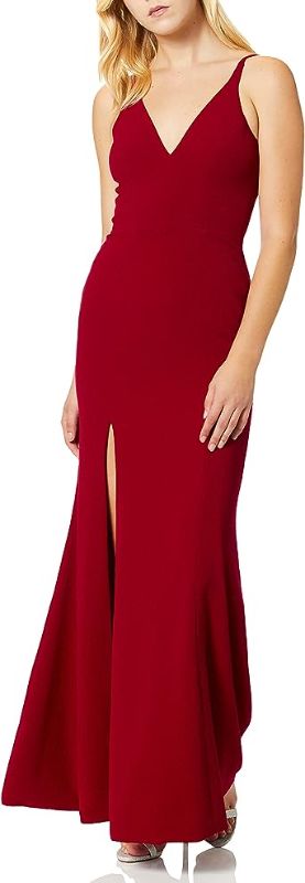 Photo 1 of (LARGE) Dress the Population Women's Iris Spaghetti Strap Plunging Long Dress