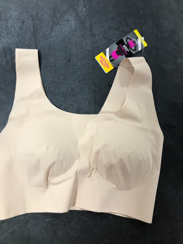 Photo 2 of (MEDIUM) Bali One Smooth U Wireless Bra, Seamless No-Bulge Shapewear Bra, Pullover Bralette with No-Roll Underband and No-Dig Straps