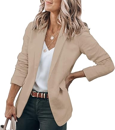 Photo 1 of (XL) Cicy Bell Womens Casual Blazers Open Front Long Sleeve Work Office Jackets Blazer