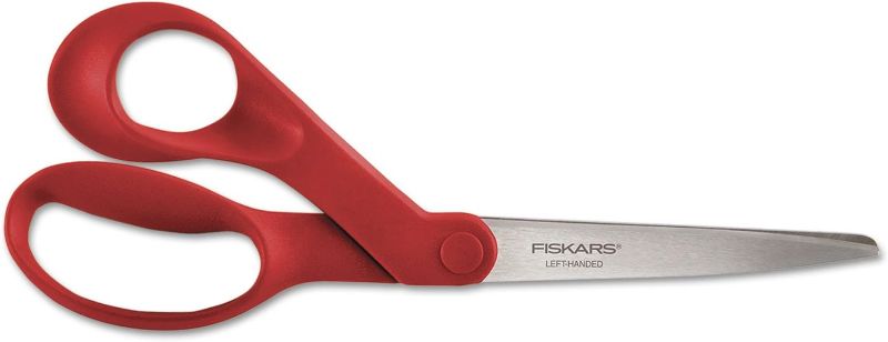 Photo 1 of Fiskars 1294508697WJ Left-hand 8" Bent-left, Stainless Steel - Orange Red