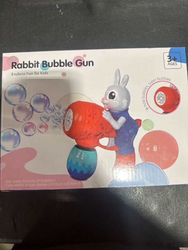 Photo 1 of Aliex Bubble Gun for Kids Bunny Bubble Machine for Toddlers 1-3 Automatic Bubble Blower with 5 Bubble Solution Bubble Maker Blaster Party Favors Summer Outdoor Toys Birthday Gifts for Boys Girls Yellow+green
