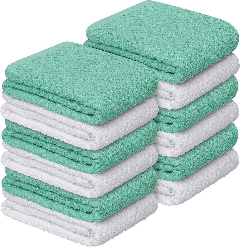 Photo 1 of 
Oakias Terry Dish Cloths Aqua (12 Pack, 12 x 12 Inches)