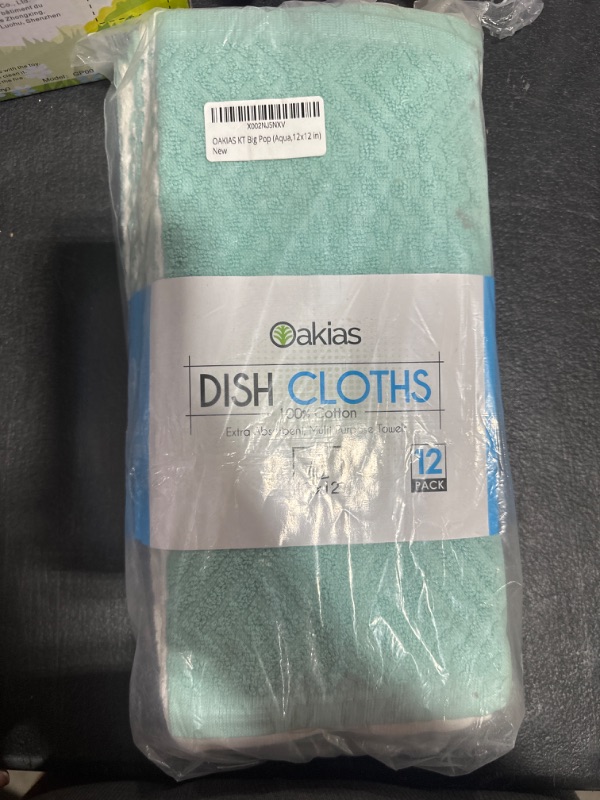 Photo 2 of 
Oakias Terry Dish Cloths Aqua (12 Pack, 12 x 12 Inches)