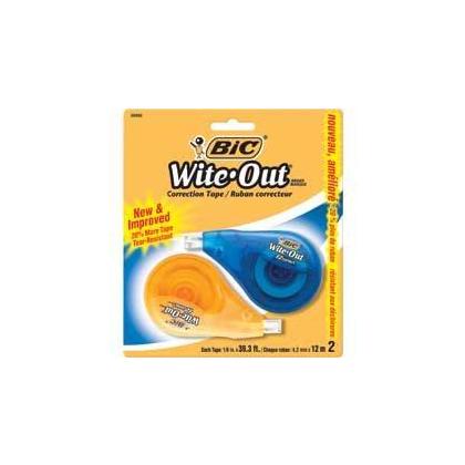 Photo 1 of 2PK - BIC Wite-Out Brand EZ Correct Correction Tape, 39.3 Feet, 2-Count Pack of white Correction Tape, Fast, Clean and Easy to Use Tear-Resistant Tape Office or School Supplies 