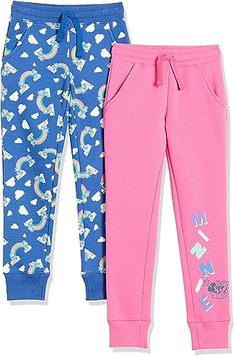 Photo 1 of Amazon Essentials Disney | Marvel | Star Wars | Frozen | Princess Girls and Toddlers' Fleece Jogger Sweatpants, Pack of 2 - LARGE 
