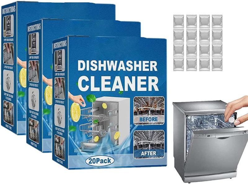 Photo 1 of 3pc Dishwasher Tablets, Dishwasher Cleaning Tablets, highly efficient Dishwasher Cleaner for Kitchen Tableware Care 